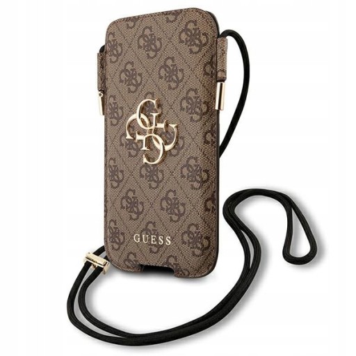 GUESS TOREBKA NA TELEFON Z PASKIEM BRĄZOWA 6,1''8