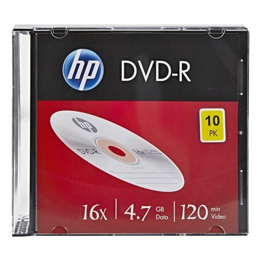 HP DVD-R, DME00085-3, 4.7GB, 16x, slim case, 10-pack, bez możliwości nadruk