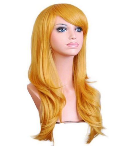 COSPLAY PERUKA 70 CM DŁUGA ANIME MANGA ZŁOTY BLOND
