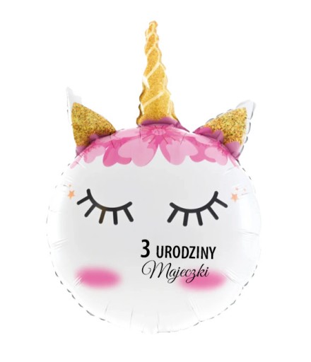 Balon foliowy DUŻY jednorożec z DOWOLNYM Napisem