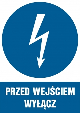 Znak Przed wejściem wyłącz HE003DTPN