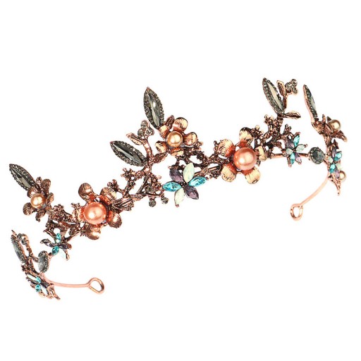 VINTAGE TIARA DIAMENTOWA KOREAŃSKA KORONA LEŚNA W STYLU KOREAŃSKIM