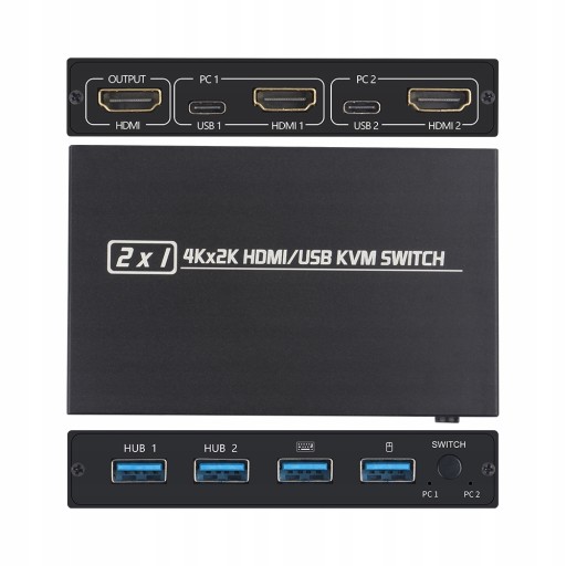 AIMOS AM-KVM 201cl HDMI / USB KVM Switch 2 w 1