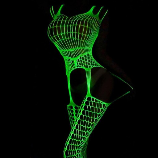 Świecące w ciemności pończochy kabaretki Luminous