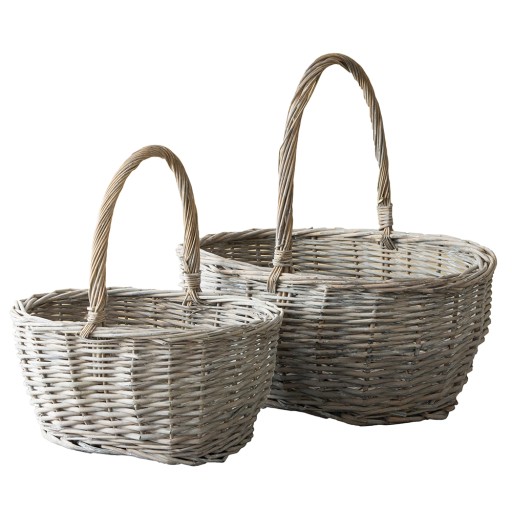 OSŁONKA WIKLINOWA KOSZ donica koszyk naturalny STYL BOHO szary 2 szt.