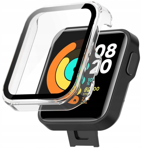 ETUI OCHRONNE PEŁNE + SZKŁO HARTOWANE 2W1 DO XIAOMI MI WATCH LITE - CLEAR