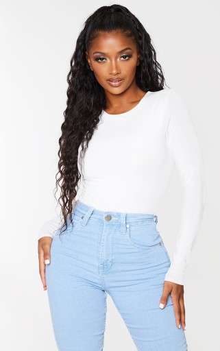 PRETTYLITTLETHING BIAŁE BODY GŁADKIE DŁUGI RĘKAW R.3XL E586113