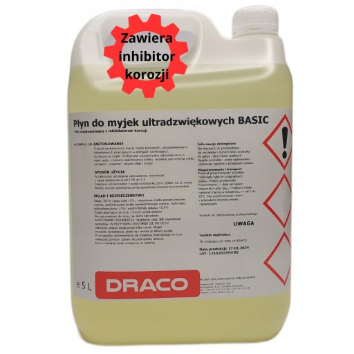 Skuteczny KONCENTRAT płyn do myjek ultradźwiękowych BASIC DRACO 5L