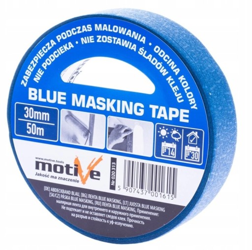 Taśma malarska niebieska BLUE 30mm x 50m Motive