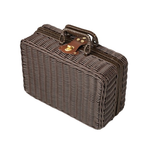 Wiklinowy Hamper Retro Walizka Vintage Rattanowa Torebka na Kemping, XL brązowy