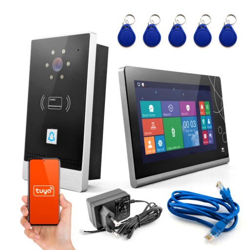 Wideodomofon Ekran LCD Tuya RJ45 NFC Interkom IP