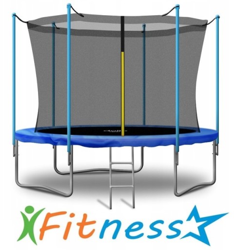 TRAMPOLINA OGRODOWA DLA DZIECI F-STAR 312CM 10FT BLUE SIATKA W. + DRABINKA