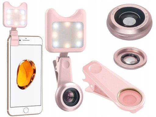 OBIEKTYW do TELEFONU NA SMARTFONA klips LAMPA LED