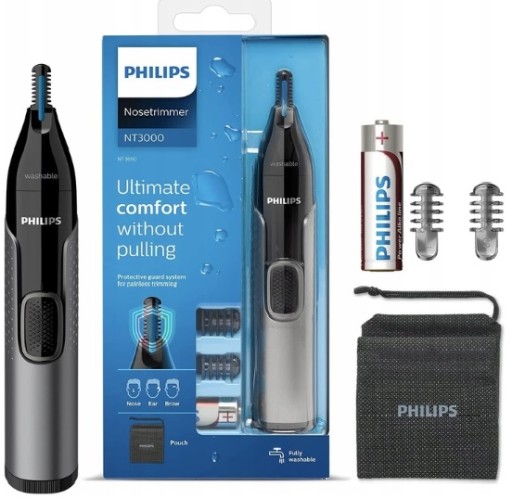 TRYMER GOLARKA PHILIPS DO NOSA BRWI USZU PHILIPS MASZYNKA DO GOLENIA + ETUI