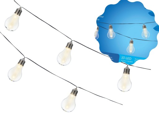 GIRLANDA SOLAR ogrodowa balkon lampki solarne 10 Kul 4,5 m żarówki solarne