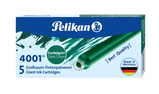 WKŁADY ATRAMENTOWE PELIKAN DO PIÓR WIECZNYCH, CIEMNOZIELONE 1,4 ML SZTUK 5