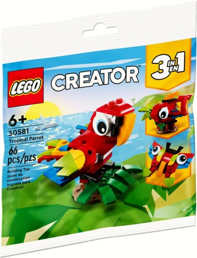 LEGO 30581 Tropikalna Papuga Creator 3w1 NOWE poly