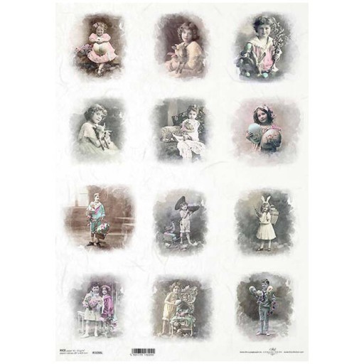 PAPIER RYŻOWY do decoupage A3 ITD-1038L retro foto atelier, portrety dzieci