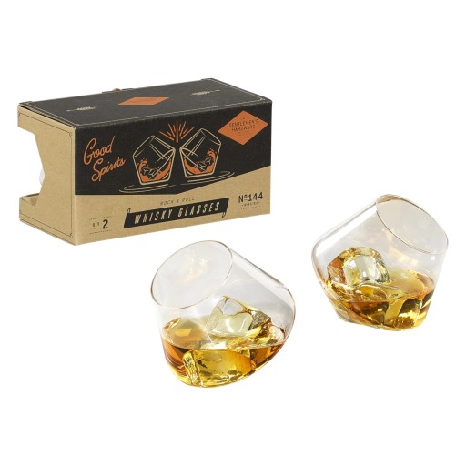 SZKLANKI do whisky bujające 2 szt Rocking zestaw szklanek obracające