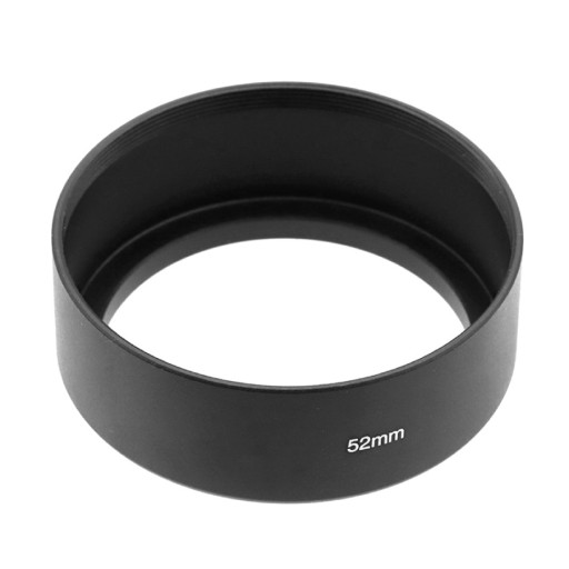 Metalowa osłona przeciwsłoneczna typu standard wkręcana na obiektyw 52mm