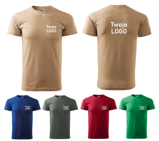 KOSZULKA T-SHIRT z HAFTEM LOGO FIRMY NADRUK 8szt