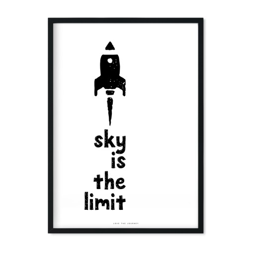 Sky Is The Limit Czarno Biały Obraz Plakat 50x70