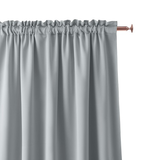 Zasłona gotowa do salonu 140x260 Room99 Aura na taśmie żabki szara jasna