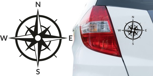 naklejka na auto RÓŻA WIATRÓW kompas 4x4 travel kierunki 10 cm RÓŻNE KOLORY