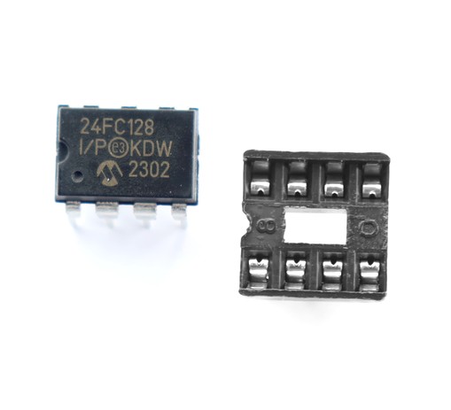 Pamięć EEPROM 24FC128-I/P z podstawką
