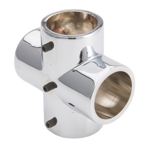 Łącznik czterokierunkowy blokada rury fi25mm chrom