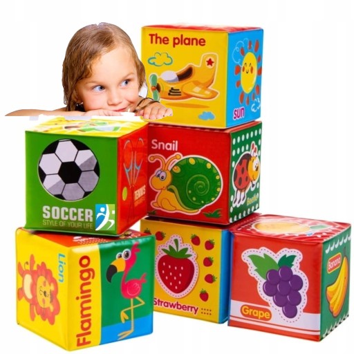 MIĘKKIE KLOCKI EDUKACYJNE DLA DZIECI 6 SZT