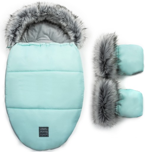 ŚPIWOREK PLUS MUFKI FLOO FOR BABY JAKOŚĆ FUTERKO MINT