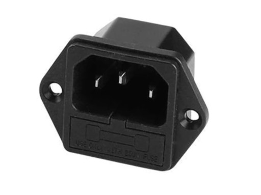 GNIAZDO ZASILAJĄCE AC KOMPUTEROWE 3 PIN BEZPIECZNI