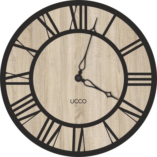 Zegar ścienny Dąb Sonoma 40cm cichy Drewniany loft