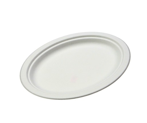 Talerze z trzciny cukrowej owalne białe 199x263mm 50 szt.