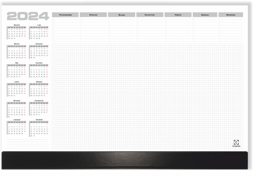 Planer A2 tygodniowy podkładka 2024 / 2025 listwa