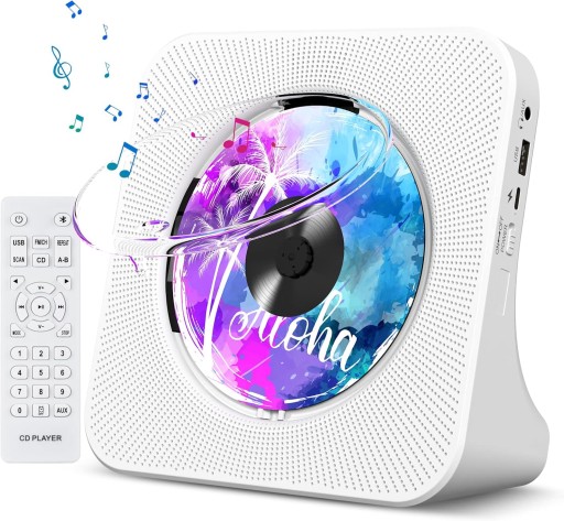 PRZENOŚNY ODTWARZACZ CD GŁOŚNIK BLUETOOTH HI-FI RADIO FM MP3 PREZENT +PILOT