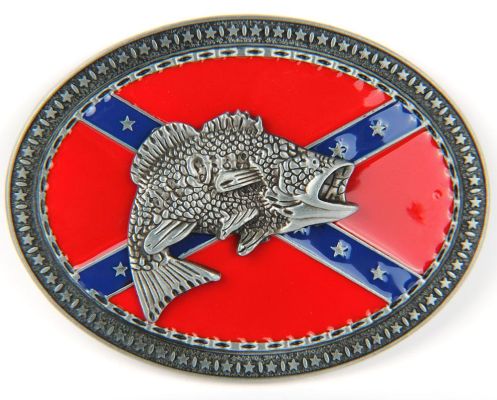 Okoń bass konfederat rebel klamra kopla do pasa wędkarza