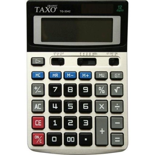 KALKULATOR TAXO 12- POZYCYJNY TG-3342 SREBRNY