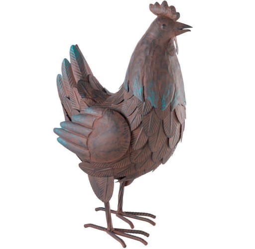 Ozdobna figura ogrodowa metalowa KURA wys. 41cm