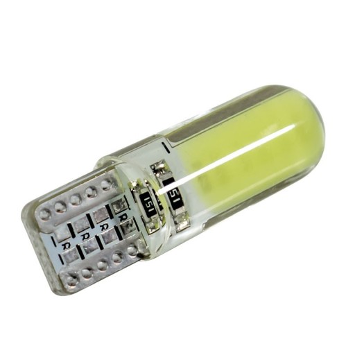 ŻARÓWKA LED W5W T10 POSTOJÓWKA 2 LED COB SILICON