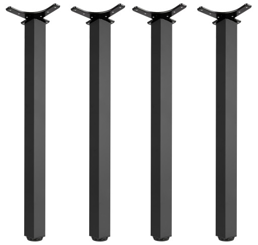 4x NOGA MEBLOWA DO STOŁU 50x50 H=710mm KWADRATOWA CZARNY MAT LB
