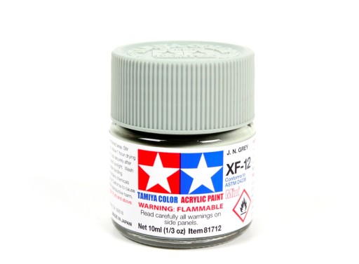 MODELARSKA FARBA AKRYLOWA SZARA MATOWA TAMIYA 10ml XF-12 J.N. GREY (MATT)