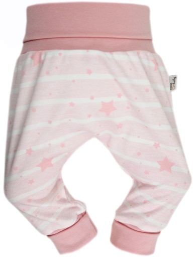 PÓŁŚPIOCHY BEZ STÓP SPODNIE BAGGY 80 PINK STARS /95/