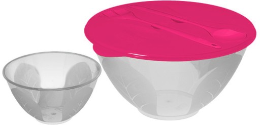 BRANQ Miska sałatkowa + sztućce + salaterka - 5 L