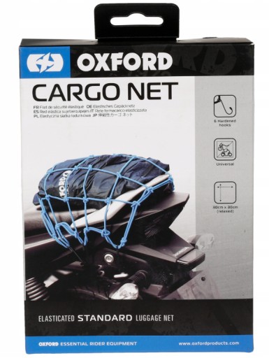 Siatka na bagaż OXFORD CARGO NET 6 haków niebieska