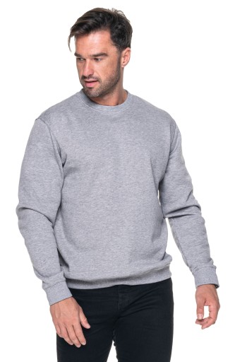 BLUZA męska POLSKA CIEPŁA bez kaptura PROMOSTARS WEEKEND JASNY SZARY R. XXL