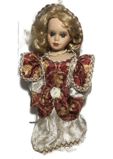Lalka ceramiczna 27cm retro blondynka piękna