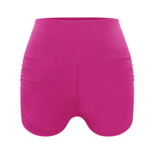 Damskie spodenki sportowe do biegania, miękkie, wysokie, różowo-czerwone, XL
