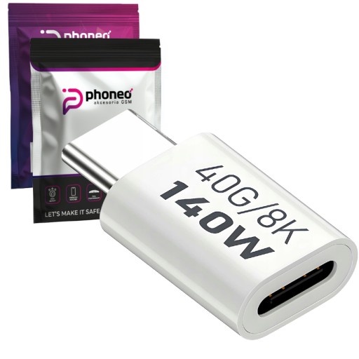 ADAPTER PRZEJŚCIÓWKA KONWERTER WTYK PHONEO USB-C DO USB-C 40GBPS 8K 140W W4